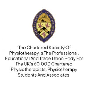 Logo and descriptive text of The Chartered Society of Physiotherapy in UK